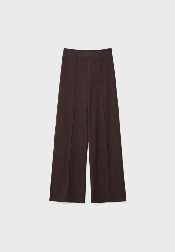 Strikkede bukser med sømdetaljer