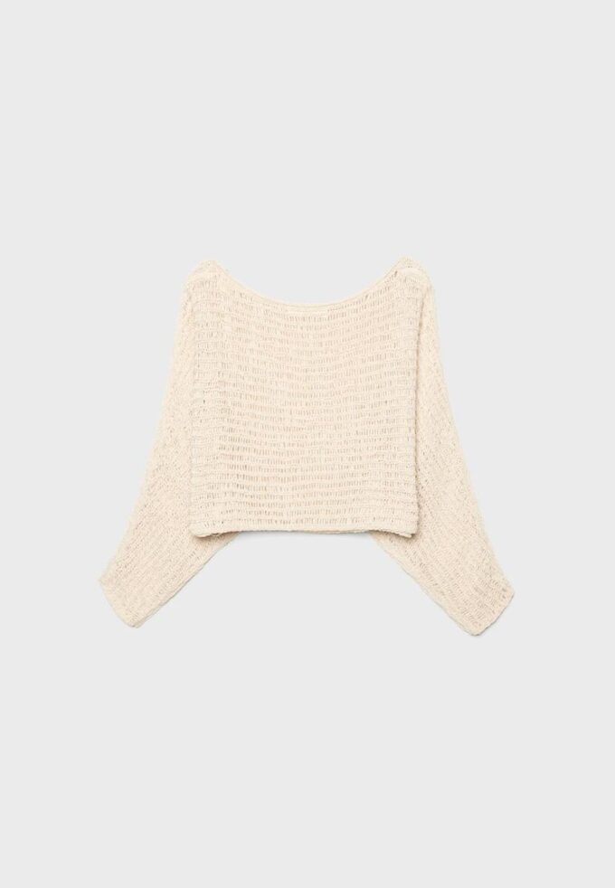 Strikkegenser i kapestil med bånd