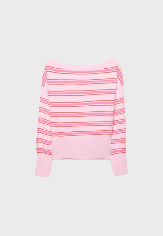 Strikkegenser med asymmetrisk ribbet kant