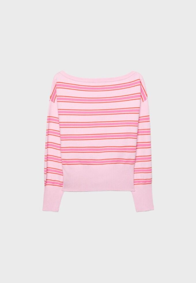 Strikkegenser med asymmetrisk ribbet kant