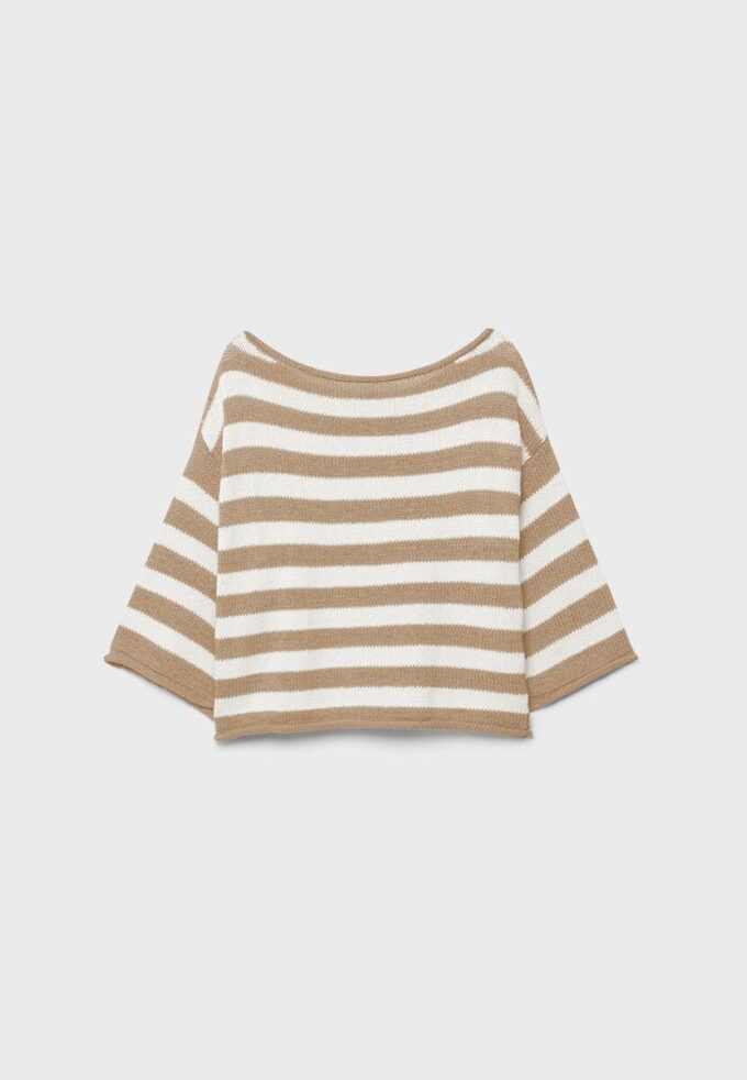 Strikkegenser med båthals