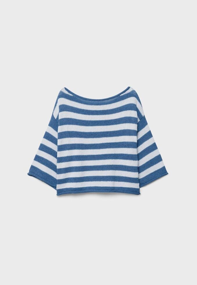 Strikkegenser med båthals