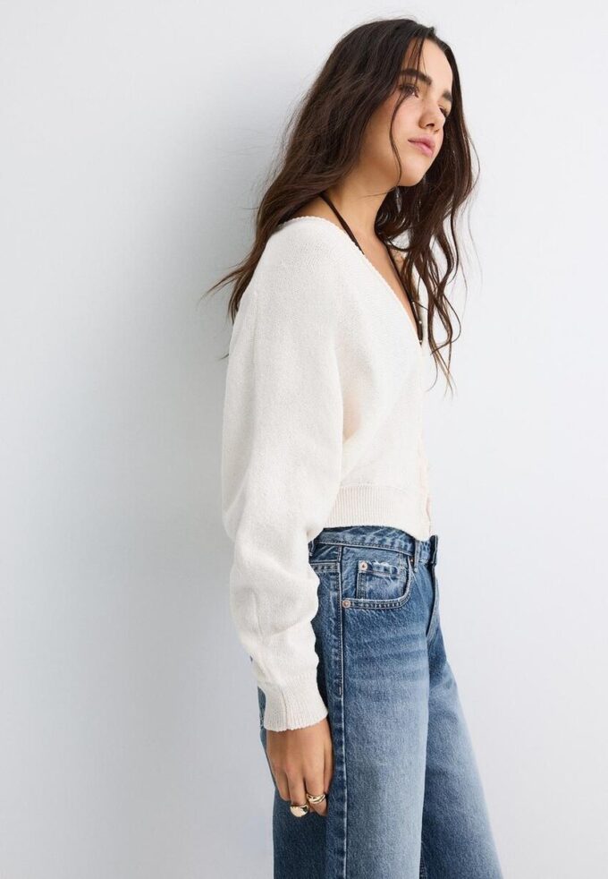 Strikkegenser med flaggermusermer