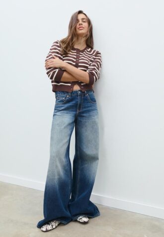 Strikkegenser med knapper og raglanermer