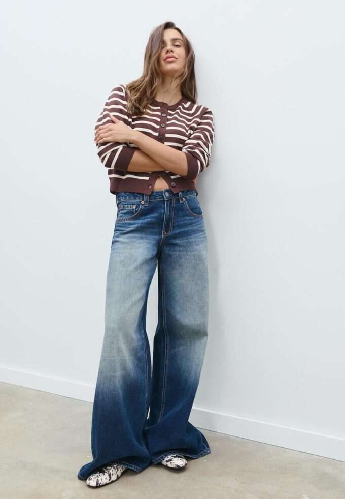 Strikkegenser med knapper og raglanermer