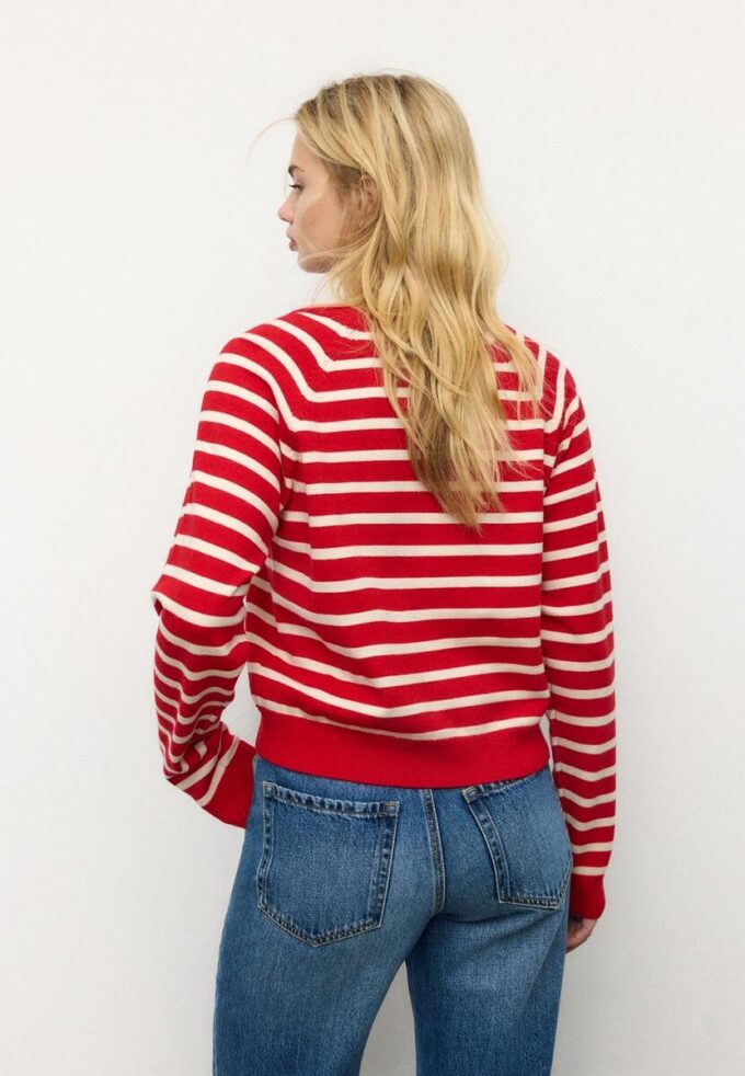 Strikkegenser med knapper og raglanermer