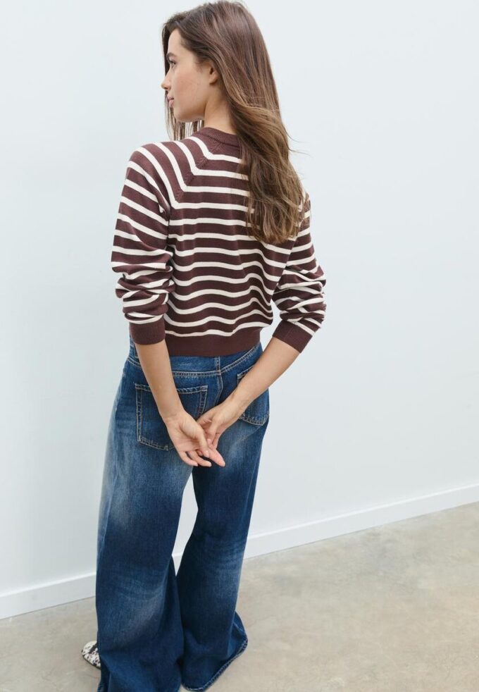 Strikkegenser med knapper og raglanermer