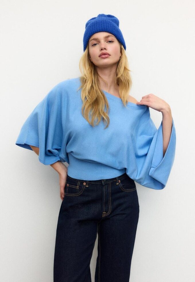 Strikkegenser med vide ermer