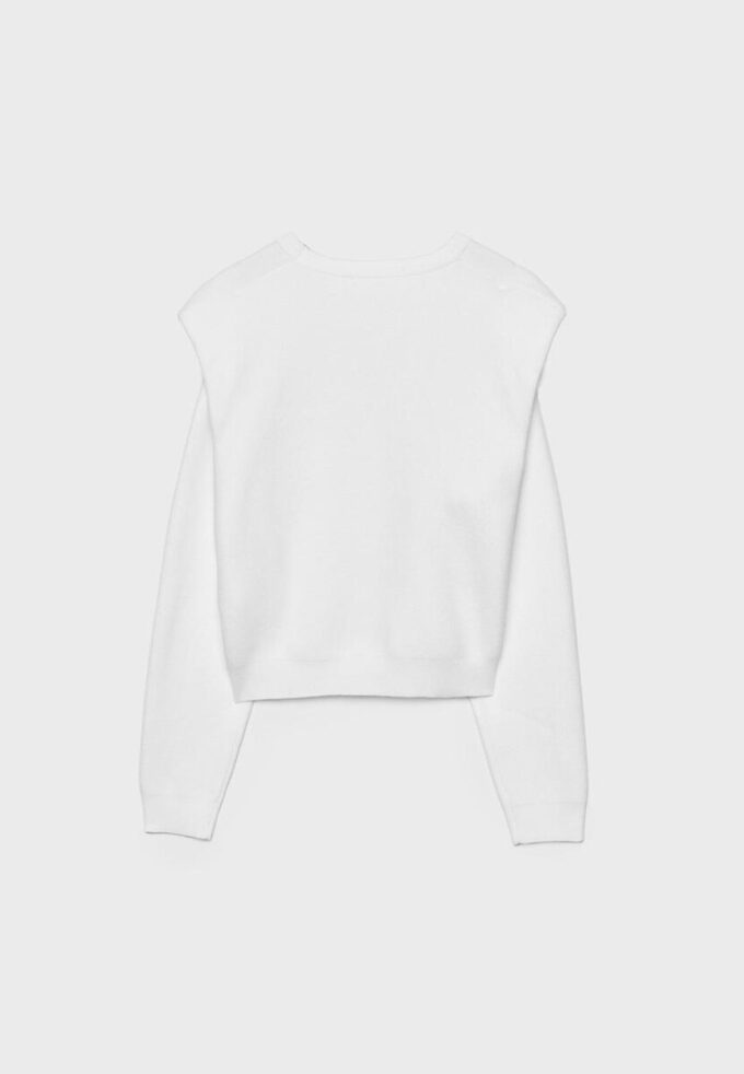 Strikket genser med polstrede skuldre