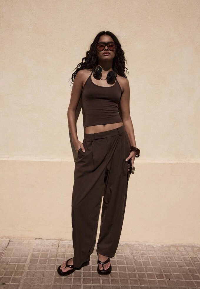 Strikket halterneck-top