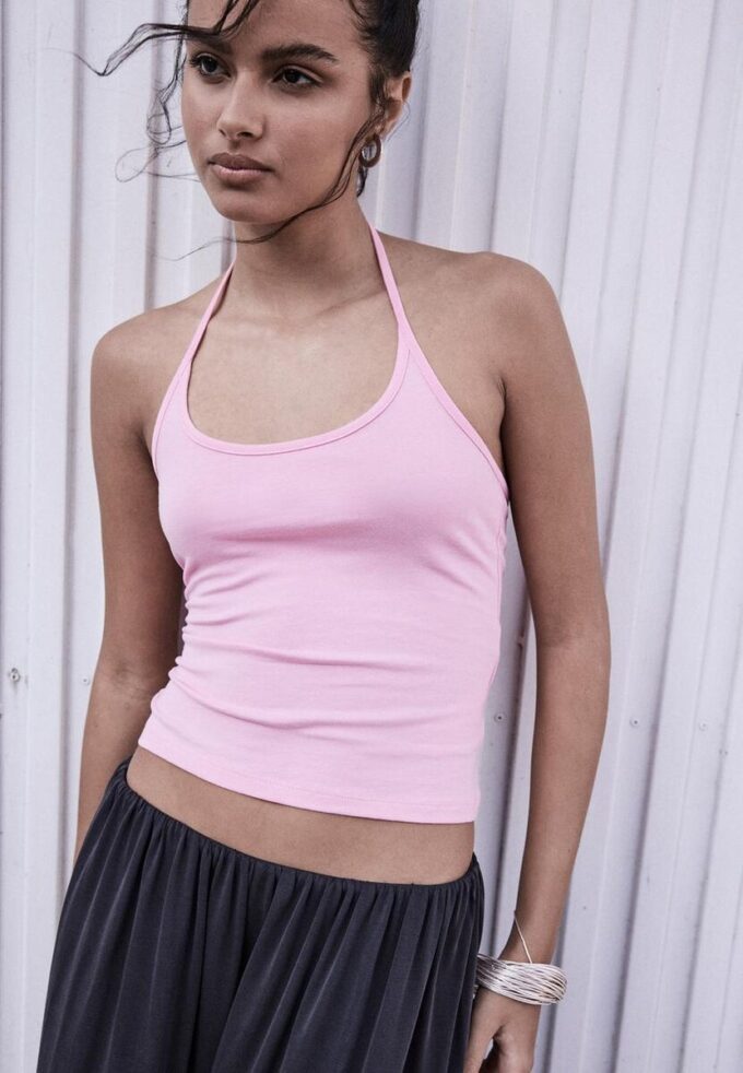 Strikket halterneck-top