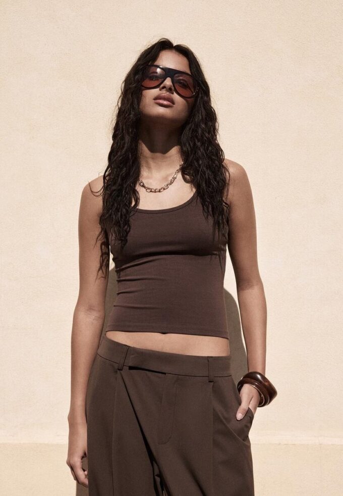 Strikket halterneck-top