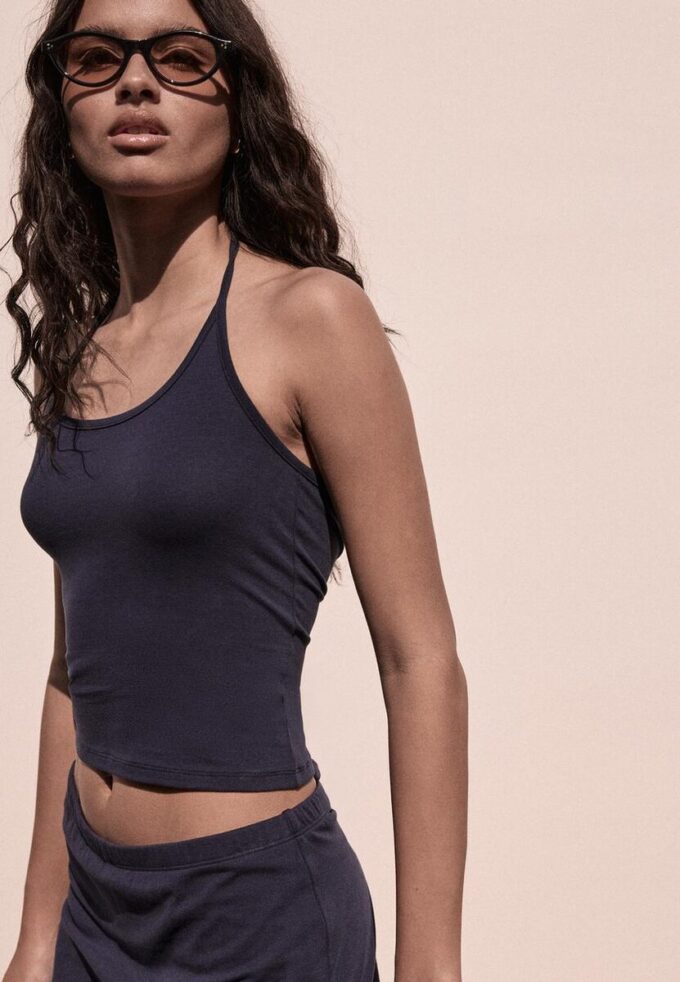 Strikket halterneck-top