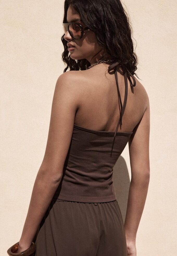 Strikket halterneck-top