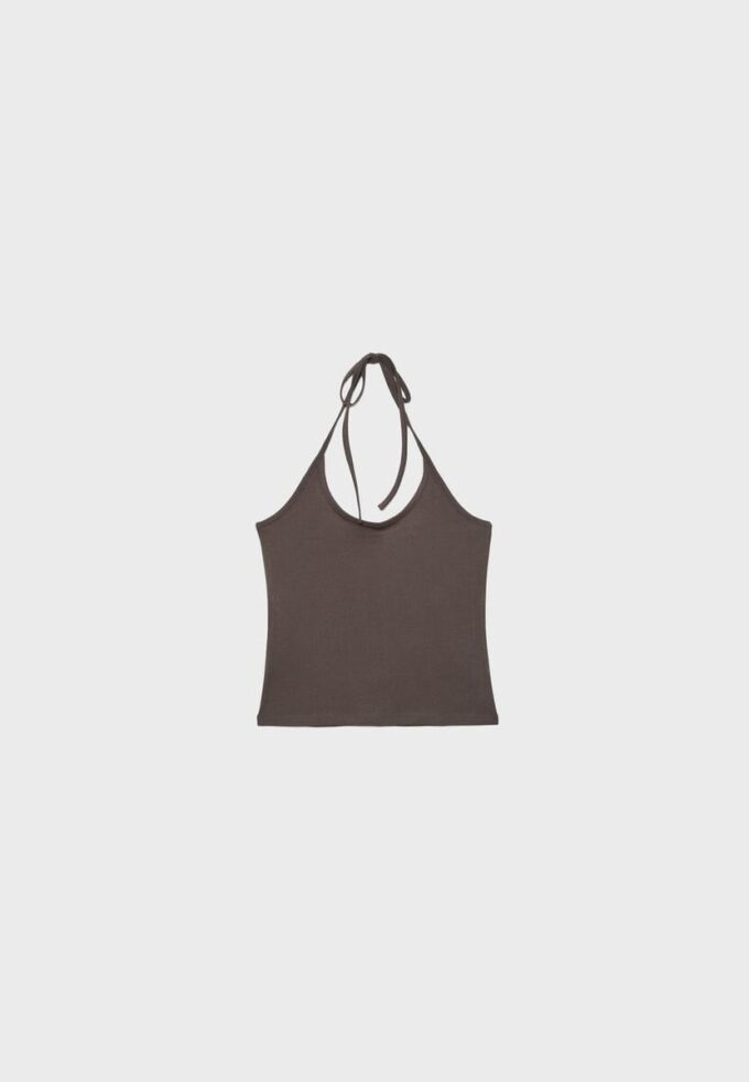 Strikket halterneck-top