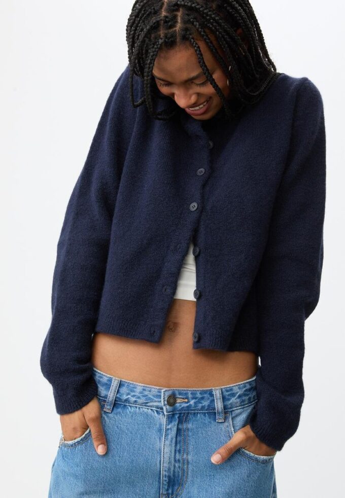 Strikket jakke med knapper