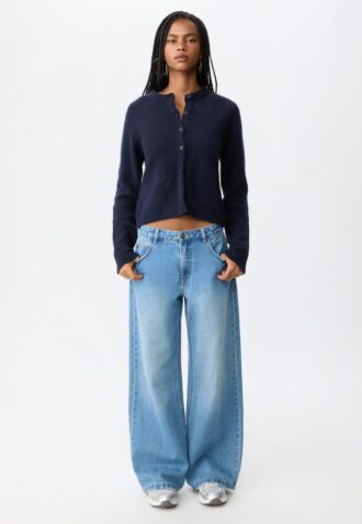 Strikket jakke med knapper