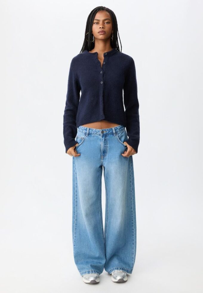 Strikket jakke med knapper