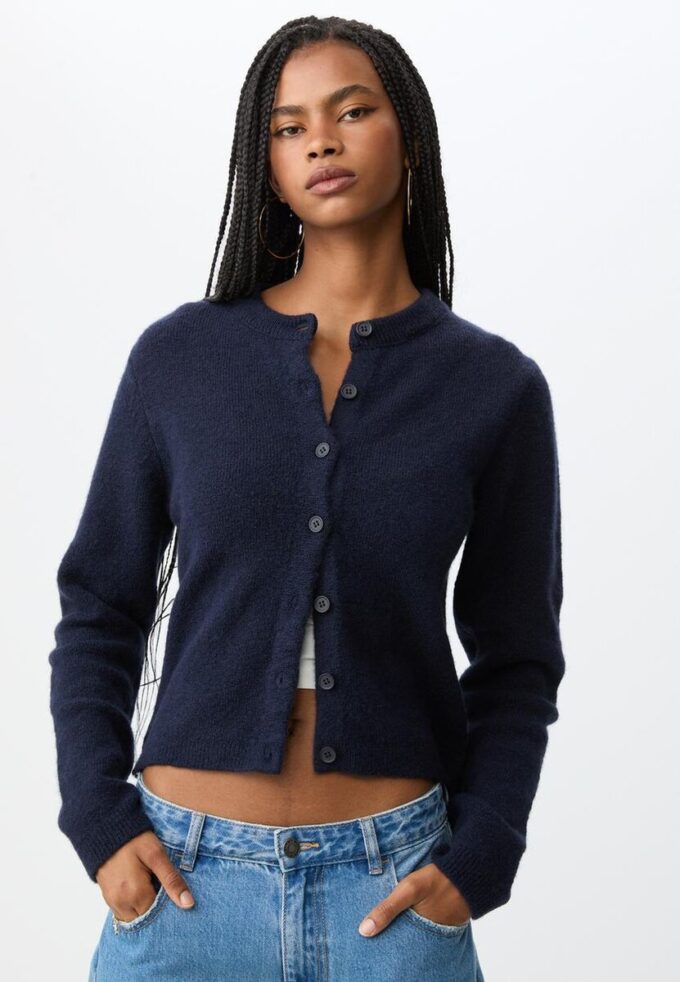 Strikket jakke med knapper