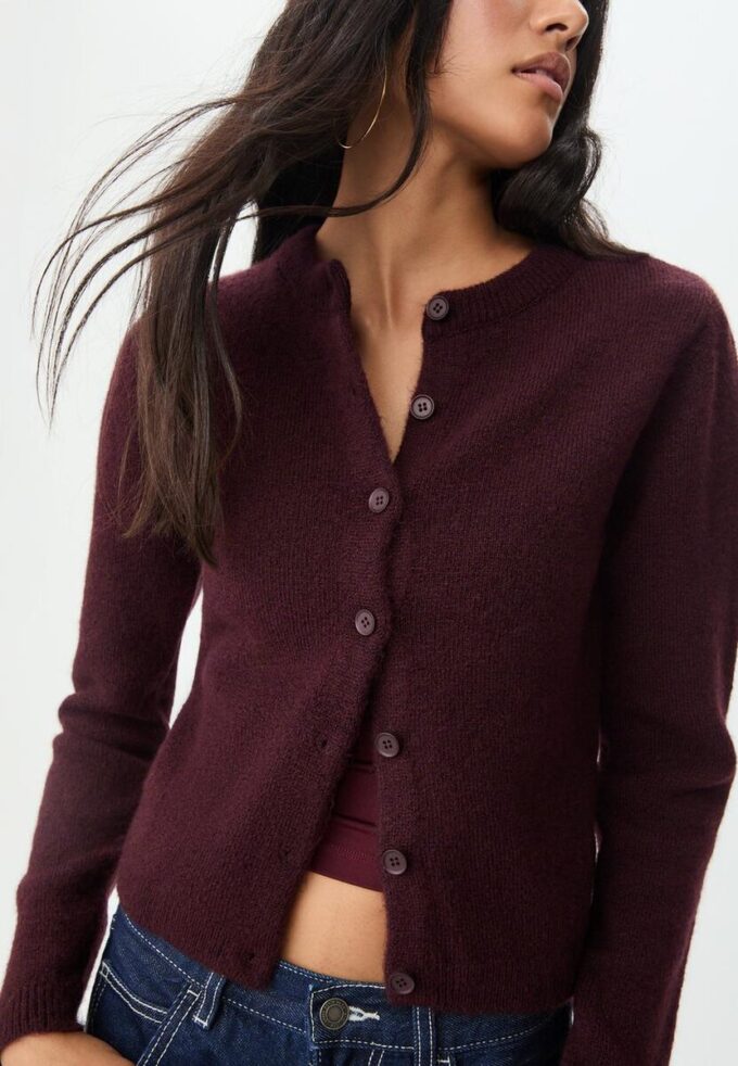 Strikket jakke med knapper