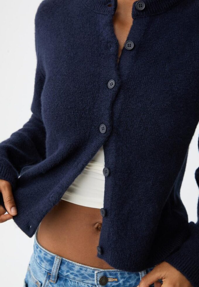 Strikket jakke med knapper