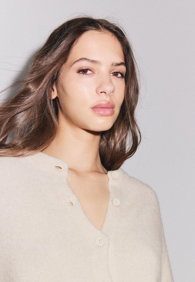 Strikket jakke med knapper