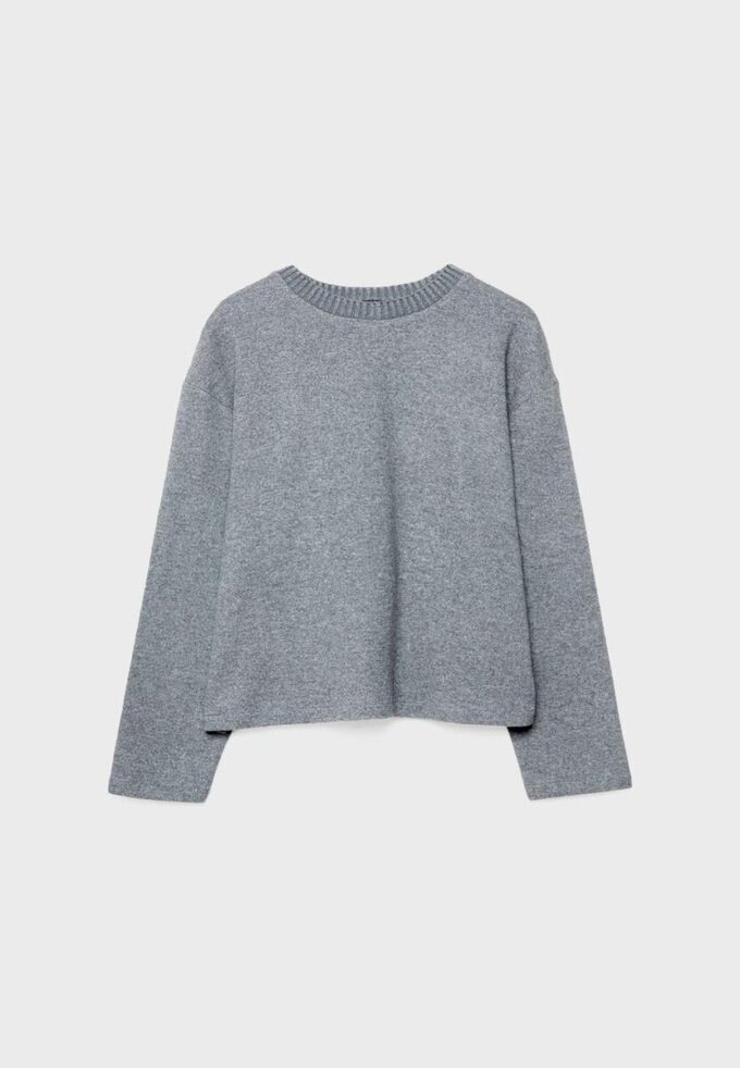 Strikket T-skjorte med rund hals