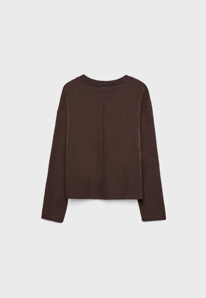 Strikket T-skjorte med rund hals