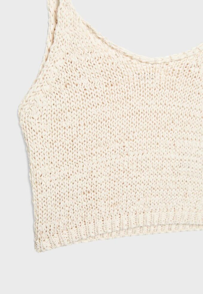 Strikket topp med bånd