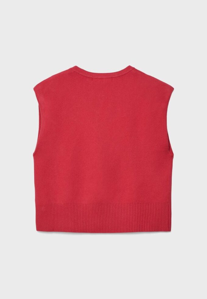 Strikket vest med polstrede skuldre