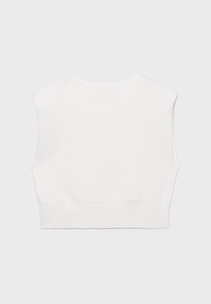 Strikket vest med polstrede skuldre