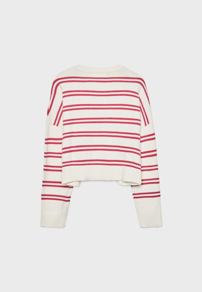 Stripet kort strikket genser