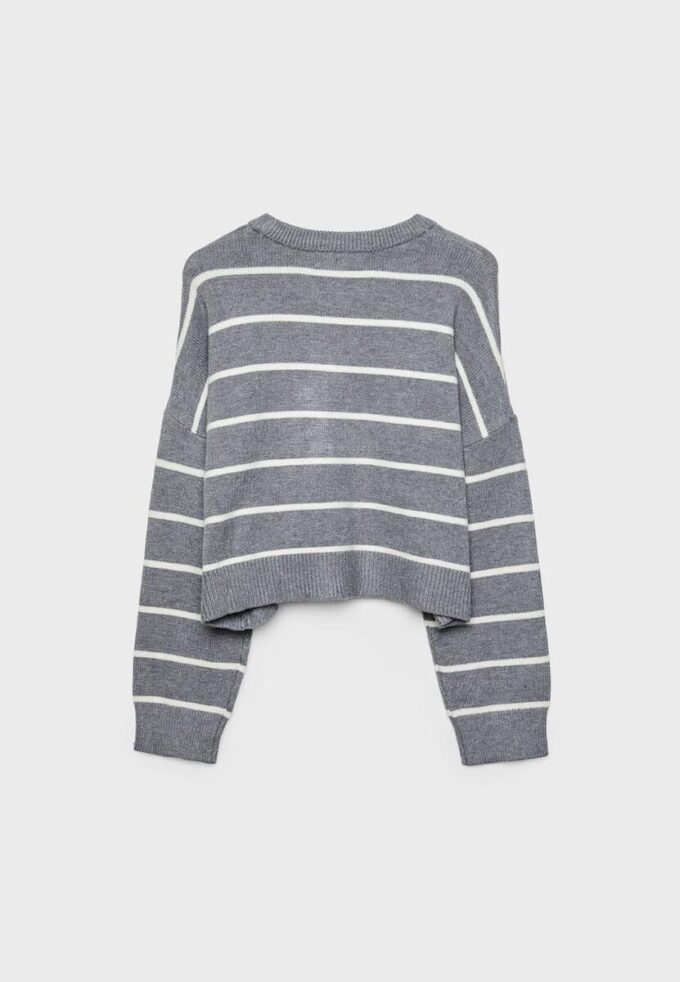 Stripet kort strikket genser