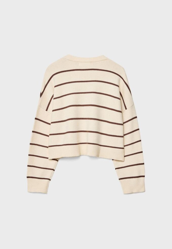 Stripet kort strikket genser