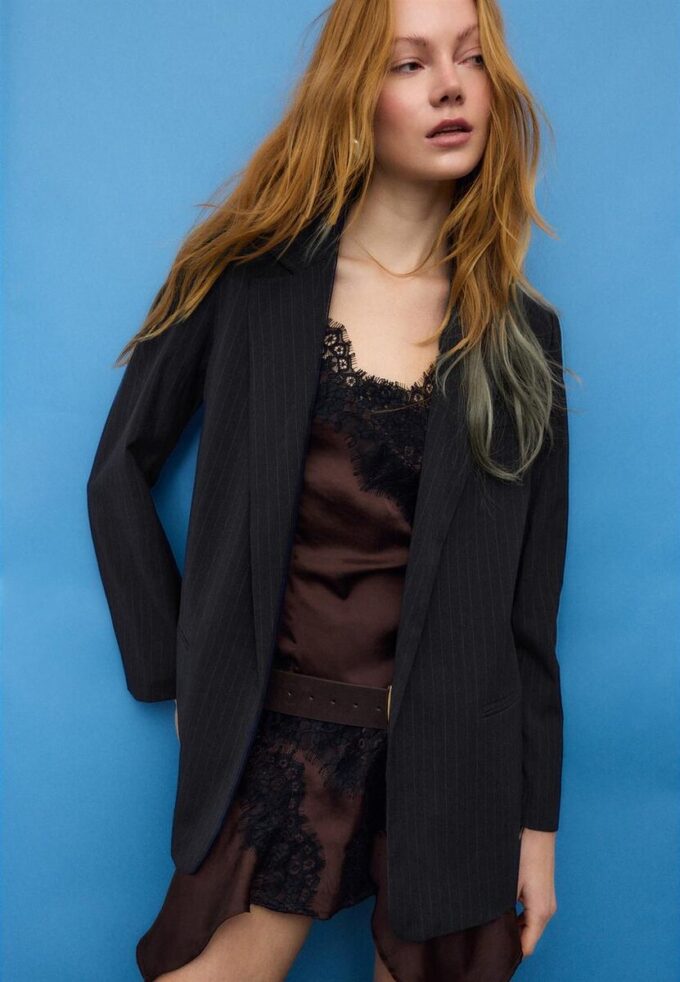 Stripet åpen blazer