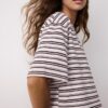 Stripet T-skjorte med korte ermer