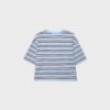 Stripet T-skjorte med korte ermer