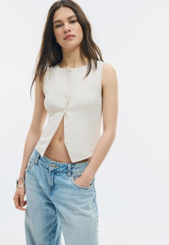 Strukturtopper med knapper