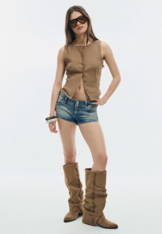 Strukturtopper med knapper