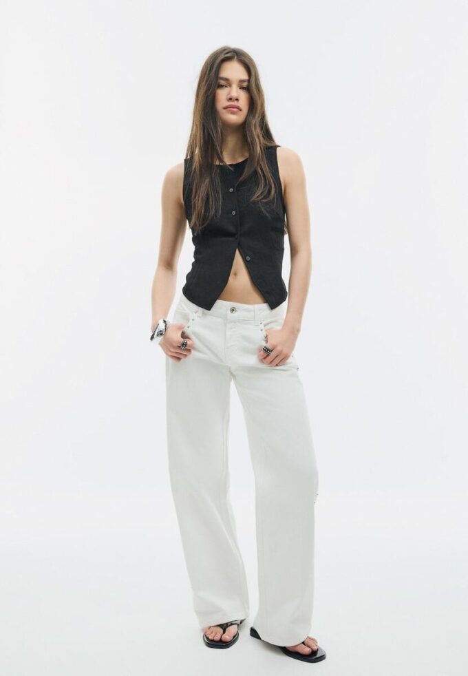 Strukturtopper med knapper