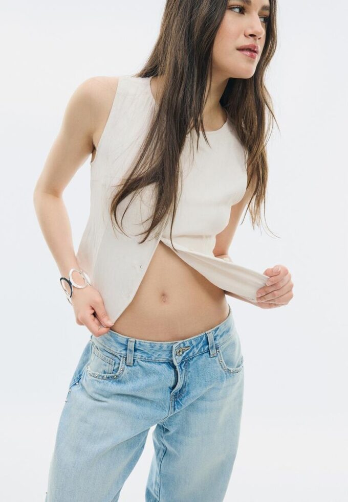 Strukturtopper med knapper