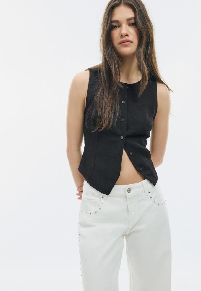 Strukturtopper med knapper