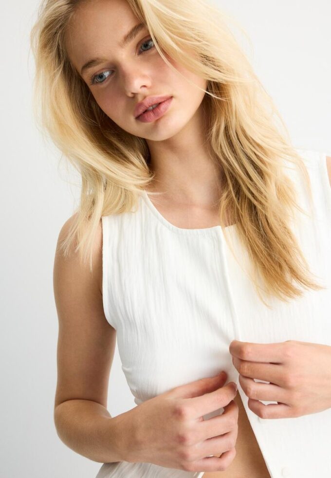 Strukturtopper med knapper