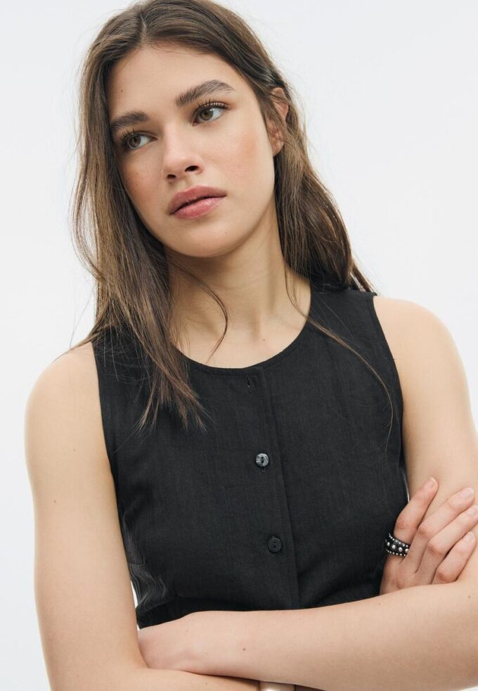 Strukturtopper med knapper