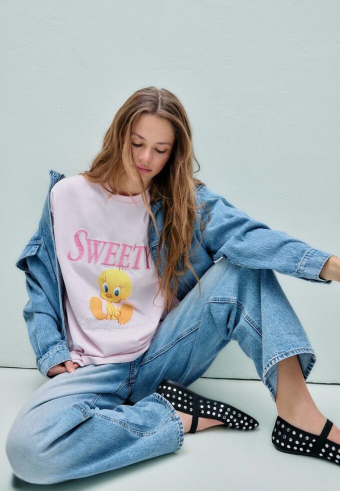 Sweety T-skjorte med korte ermer og rund hals