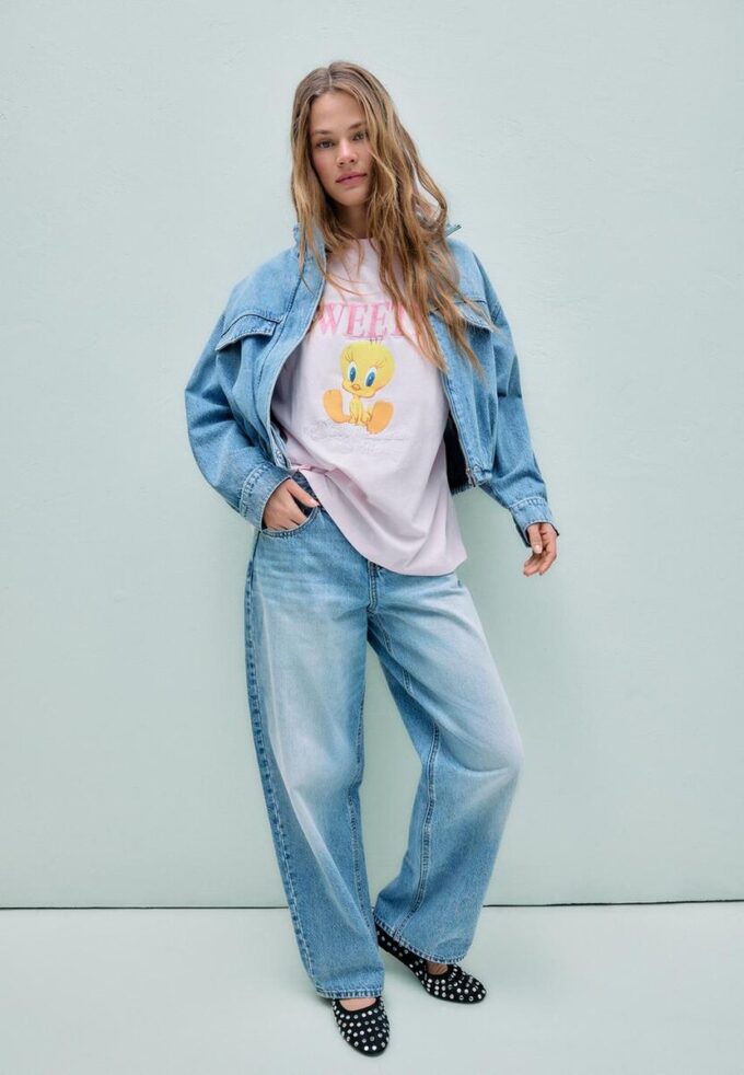 Sweety T-skjorte med korte ermer og rund hals