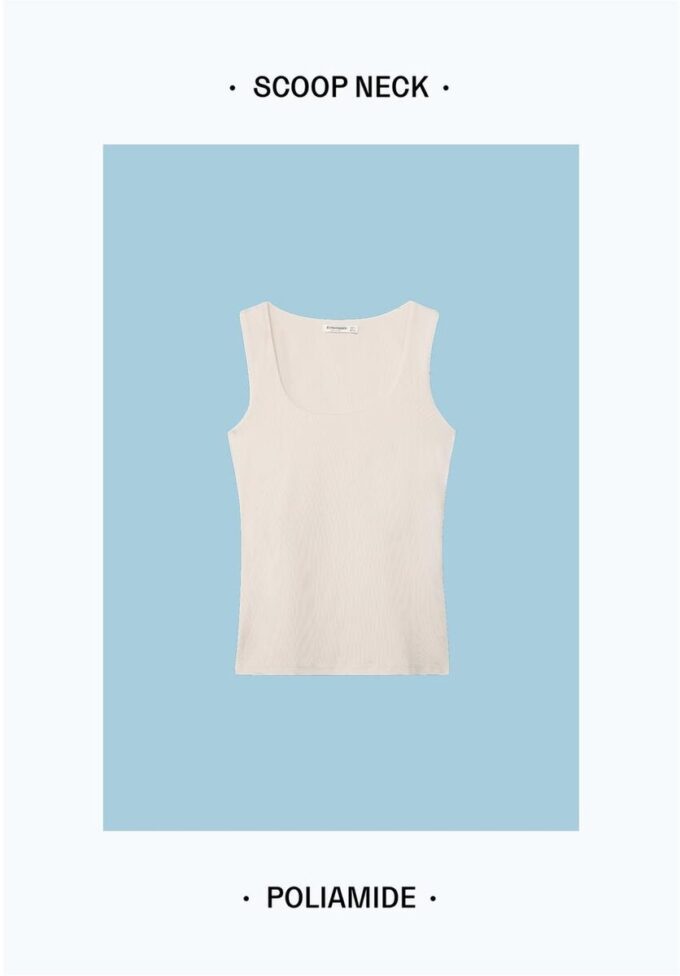 T-skjorte i polyamid med brede stropper