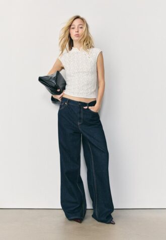 T-skjorte i Qipao-stil med blonder