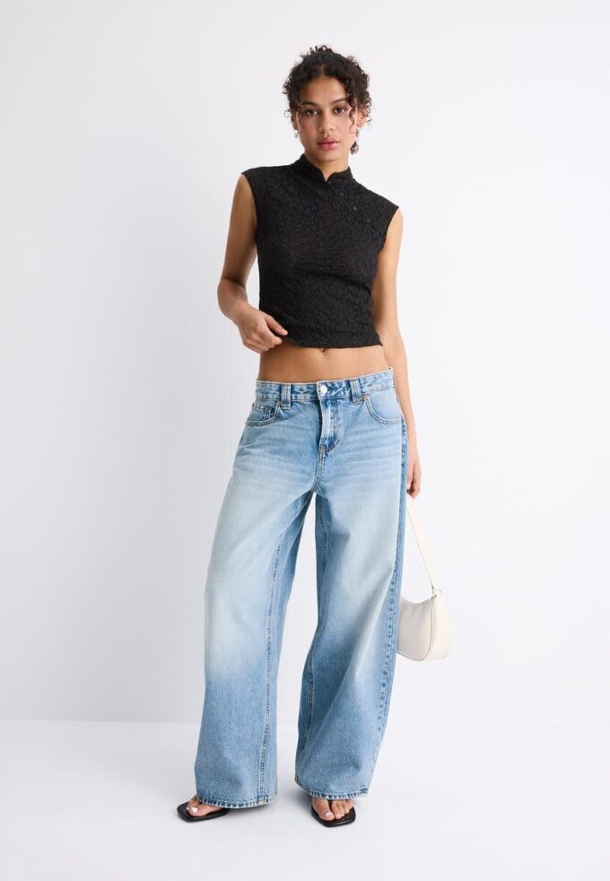 T-skjorte i Qipao-stil med blonder