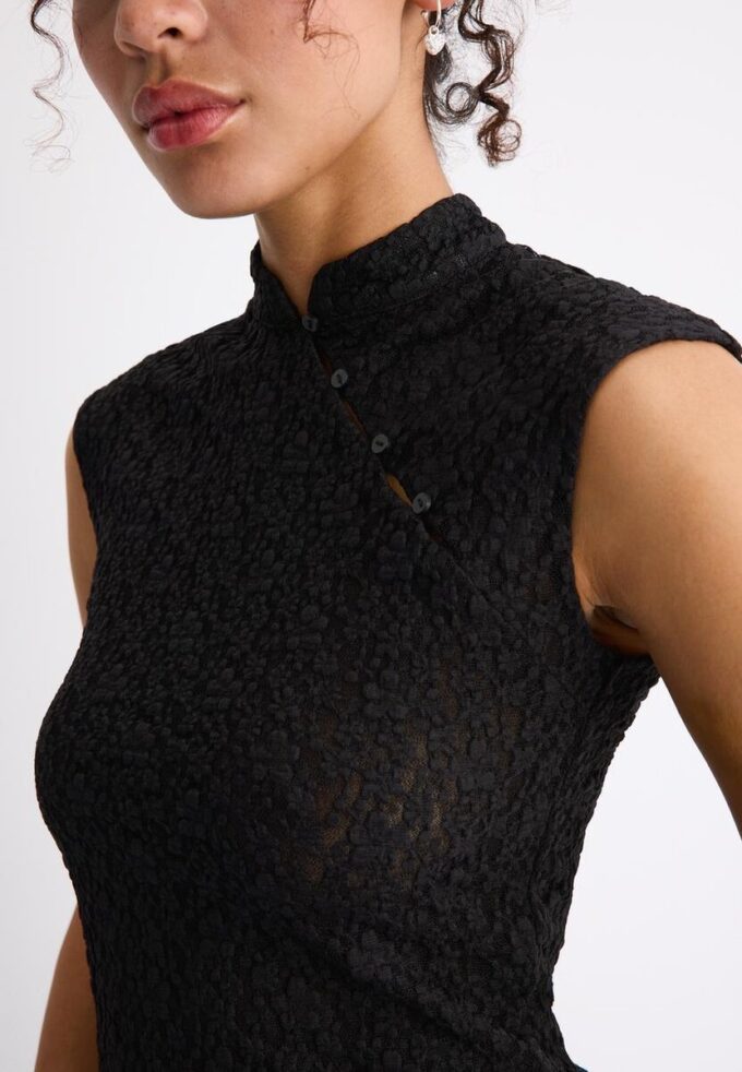 T-skjorte i Qipao-stil med blonder